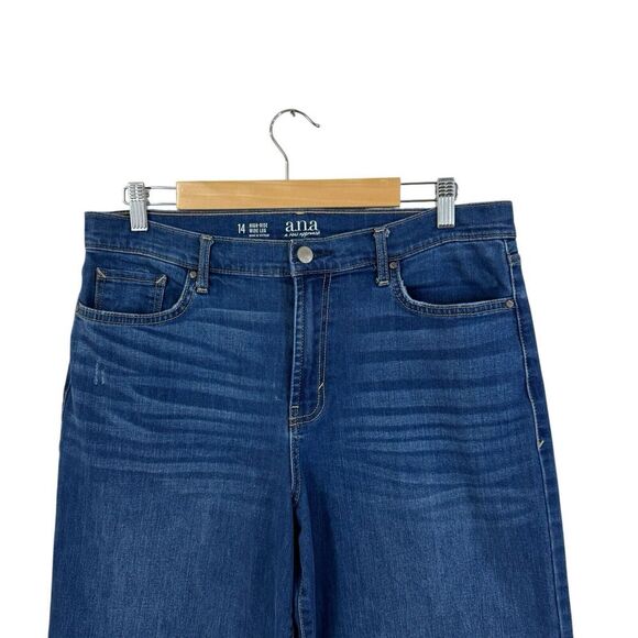 ANA A New Approach 14 High-Rise Wide Leg Jeans Cotton Stretch Blue Womens - Picture 5 of 9